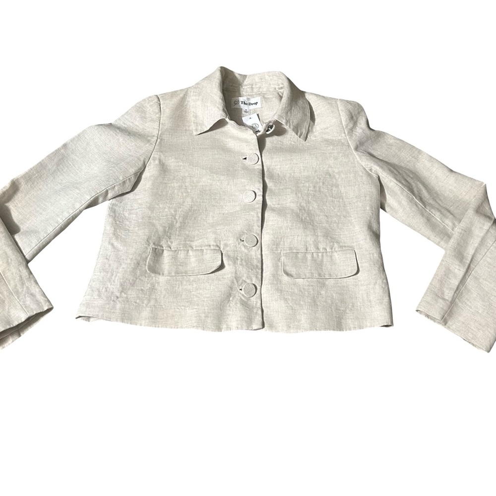 The Drop Linen Cropped Jacket
Blazer Natural Oatmeal Button
Front Size M - Picture 5 of 11